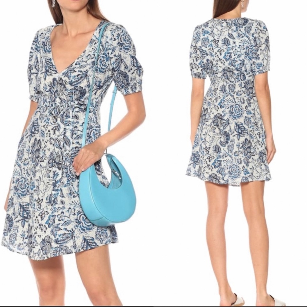 VELVET by Graham & Spenser Shani Dress in Juniper Print Blue Paisley